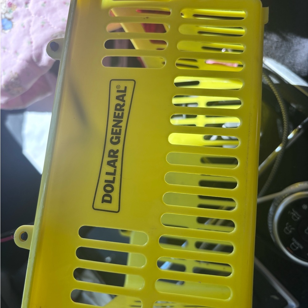 Dollar General Yellow Plastic mini shopping basket